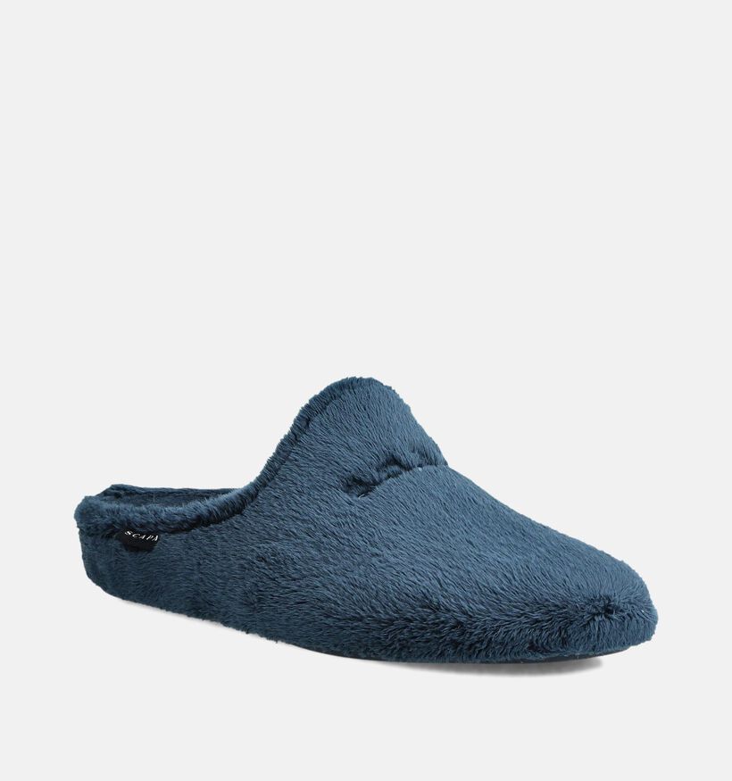 Scapa Pantoufles en Bleu foncé pour femmes (364002) - pour semelles orthopédiques
