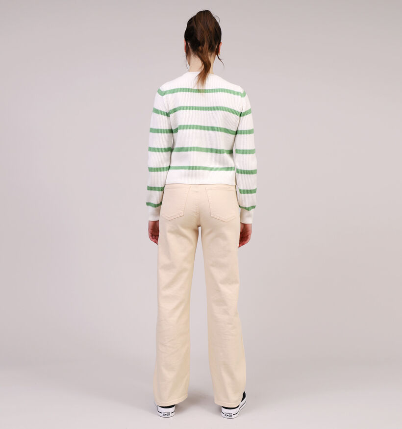 Pieces holly Jeans patte d'éléphant en Beige L30 pour femmes (323756)