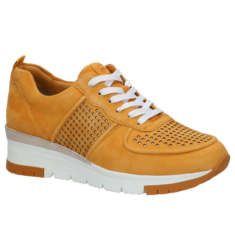 Tamaris Pure Relax Gele Sneakers in daim (265691)