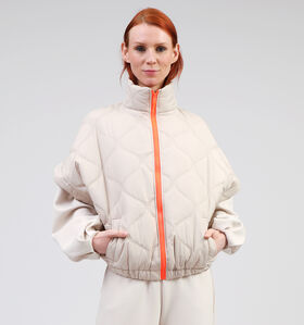 Laurent David Beige Korte gewatteerde bodywarmer voor dames (362362)