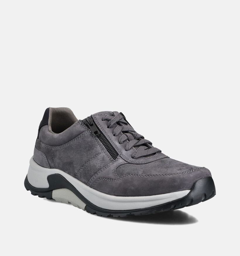 Pius Gabor Grijze Rits-Veterschoenen voor heren (363668) - geschikt voor steunzolen