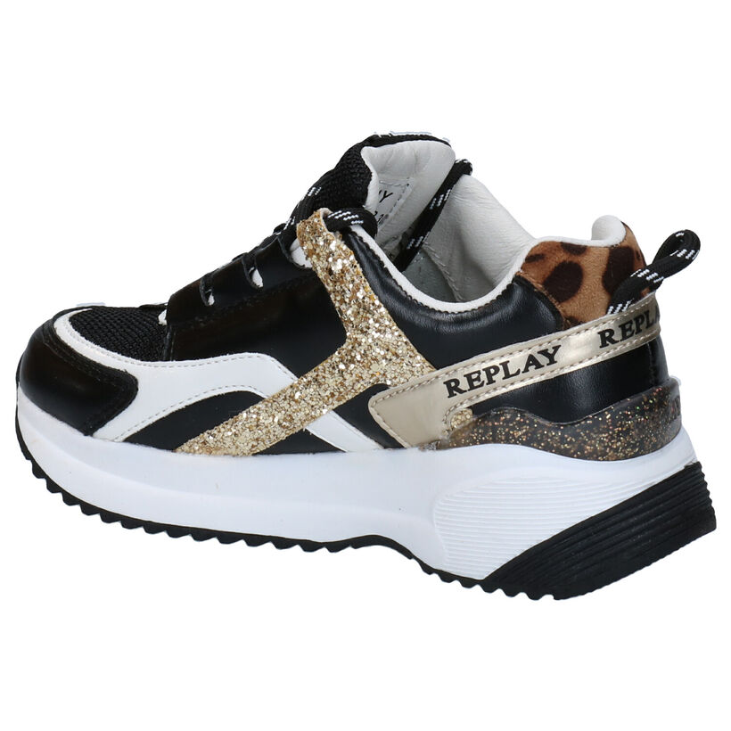 Replay Kumi Zwarte Sneakers in kunstleer (297586)