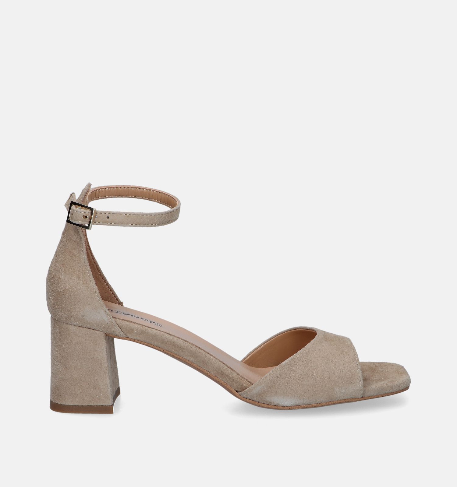 Signatur Beige Sandalen Met Blokhak Dames Sandalen Online op TORFS.BE