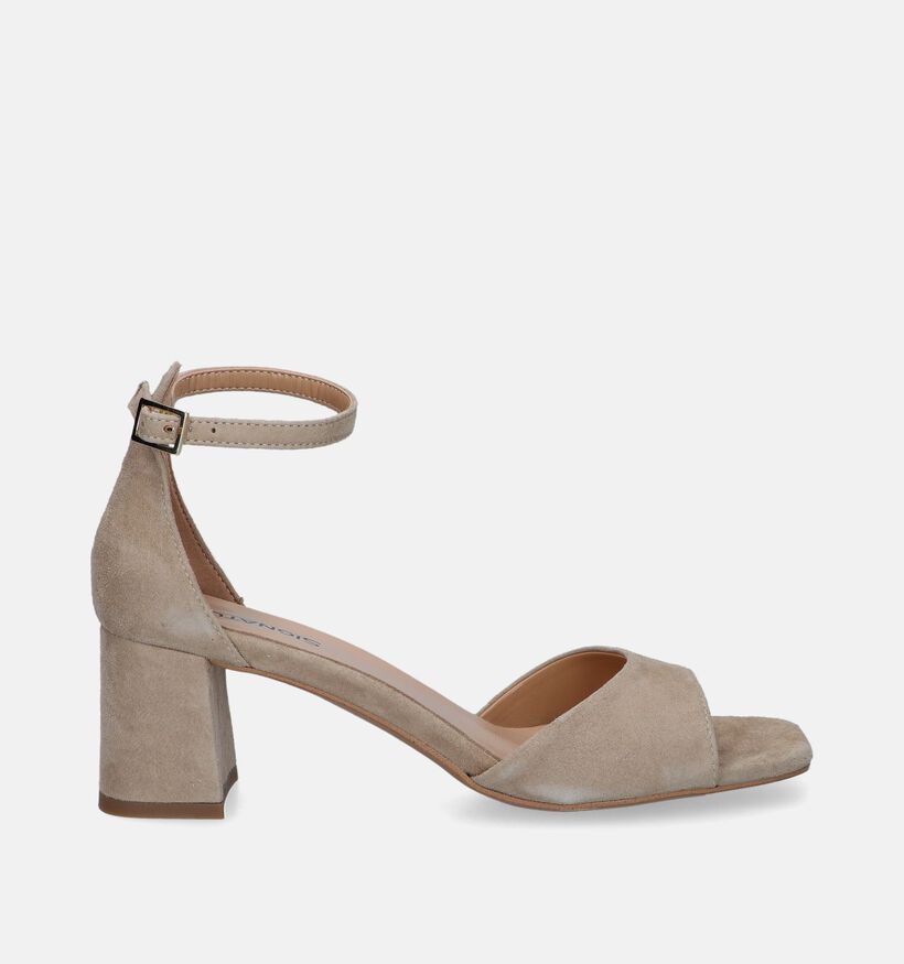 Signatur Sandales avec talon en Beige pour femmes (341926)