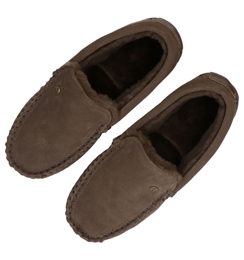 Warmbat Grizzly Pantoufles en Cognac pour hommes (314422)