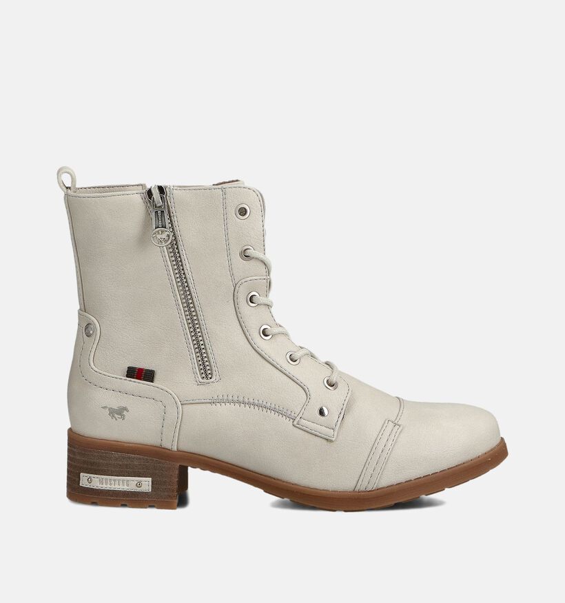 Mustang Boots à lacets en Écru pour femmes (363701)