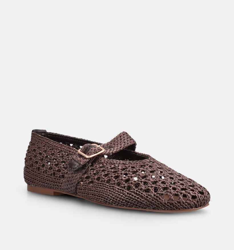 Laurent David Ballerines en Brun fonc&eacute; pour femmes (374037)