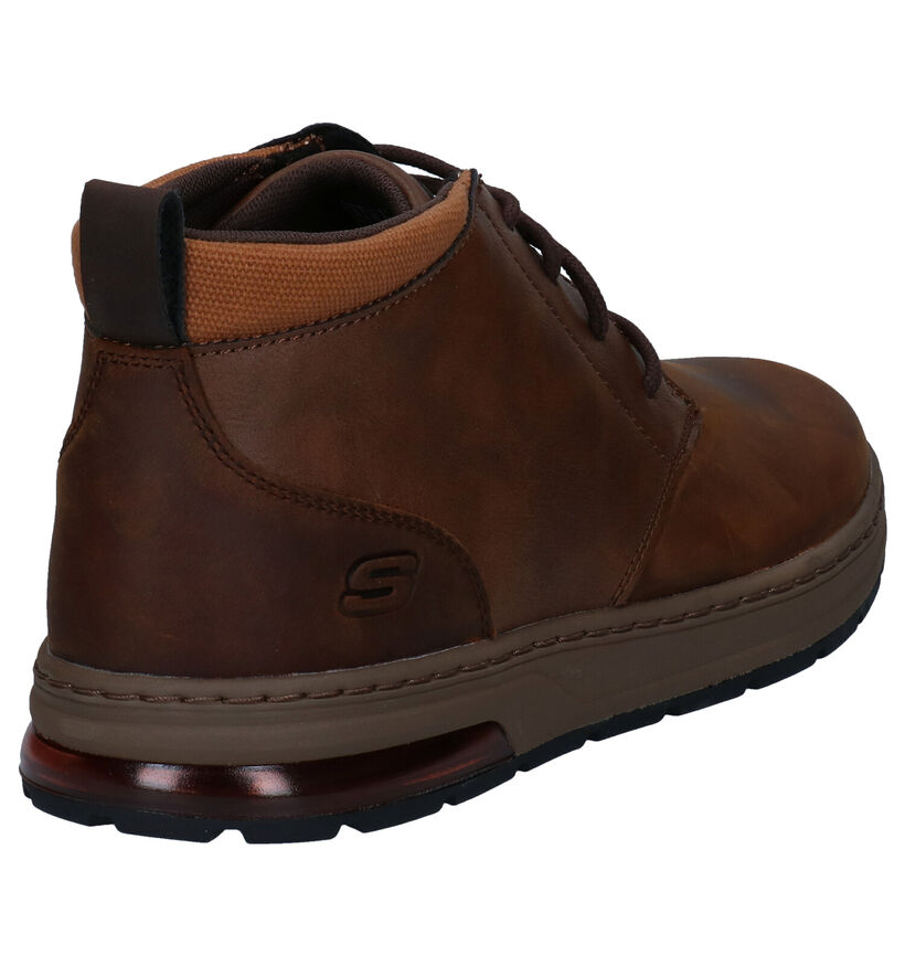 Skechers Evenston Renli Zwarte Hoge Schoenen in kunstleer (295656)