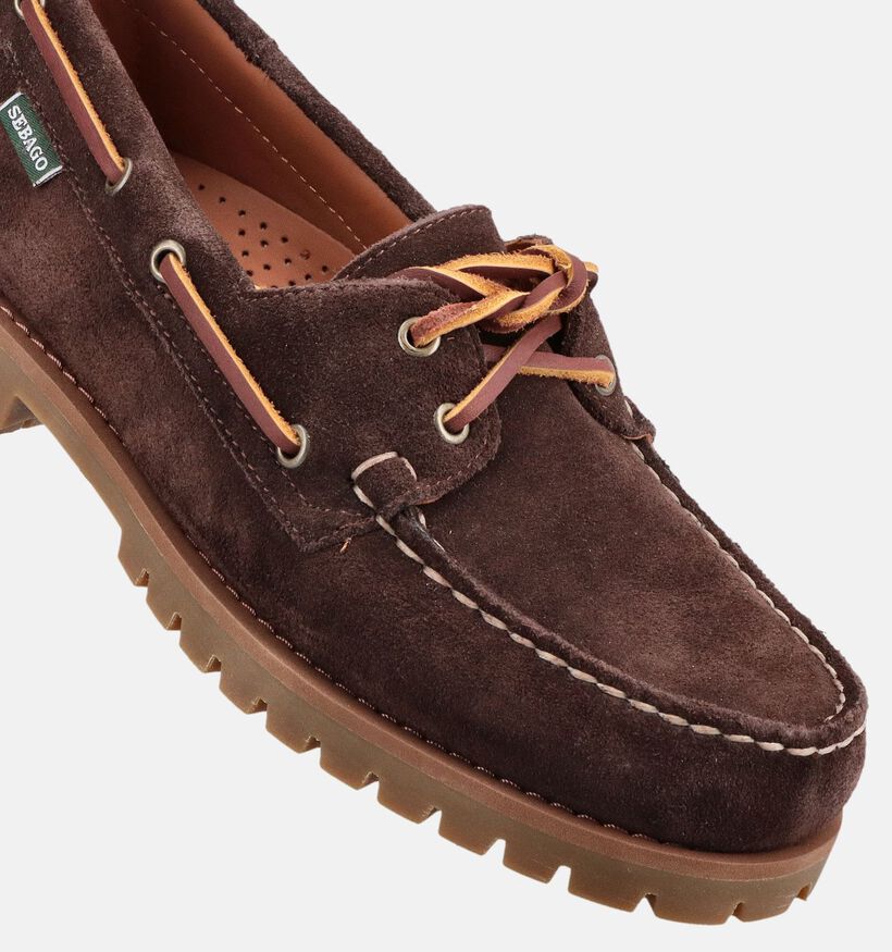 Sebago Ranger Suede Chaussures bateau en Brun fonc&eacute; pour hommes (377071)