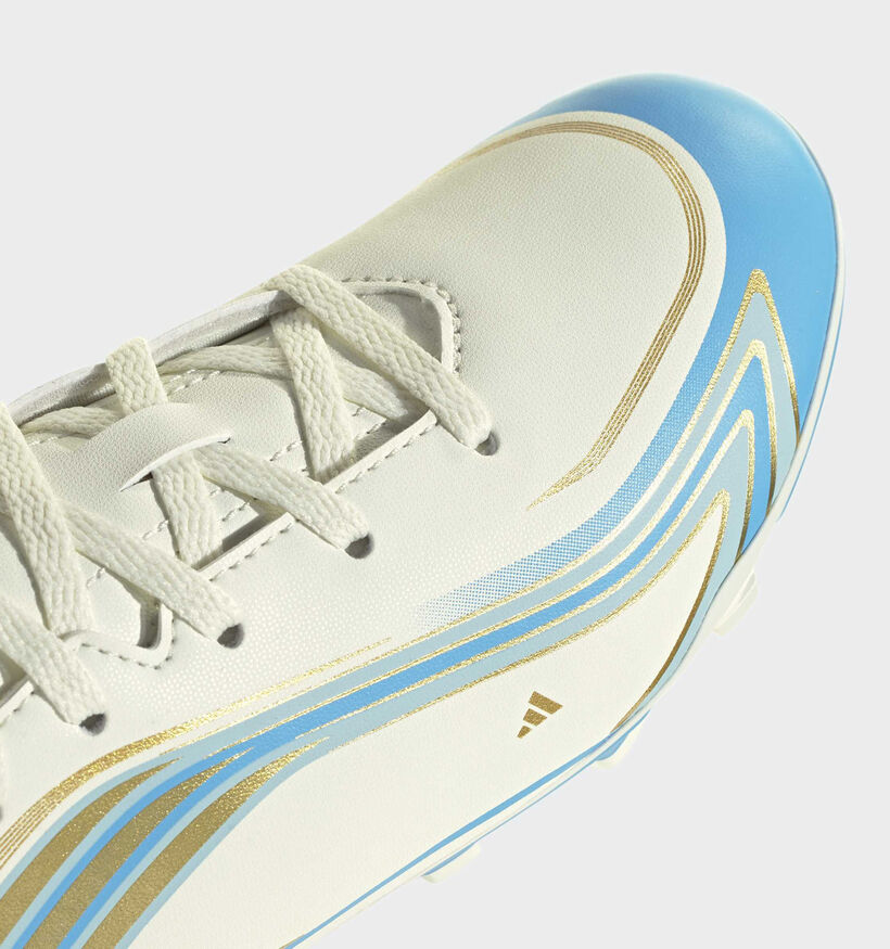 adidas F50 Messi Club FG/MG Beige/Blauwe Voetbalschoenen voor jongens, meisjes (375558) - geschikt voor steunzolen