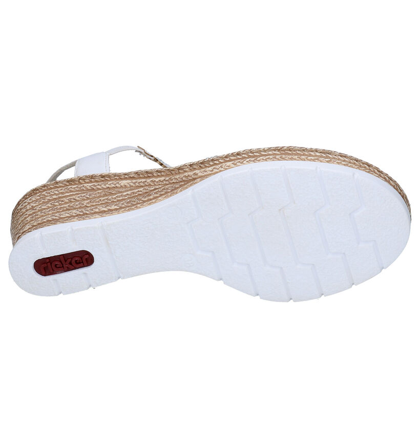 Rieker Witte Sandalen met sleehak voor dames (339118)