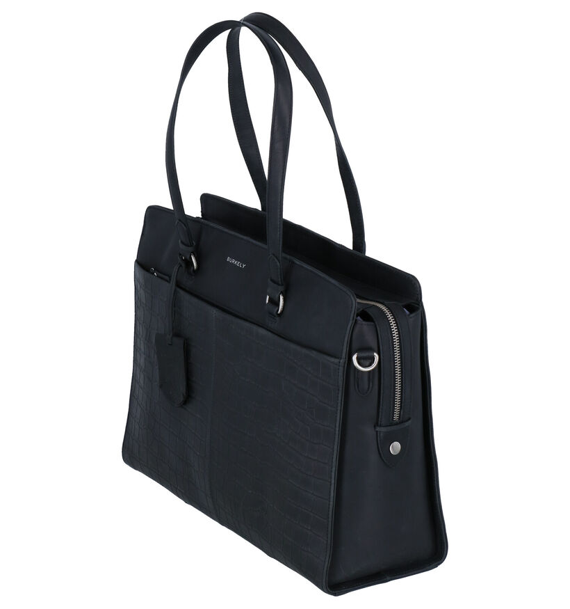 Burkely Croco Caia Sac professionnel en Noir en cuir (297514)