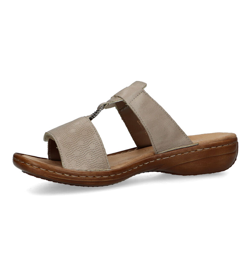 Rieker Taupe Slippers in kunstleer (323649)