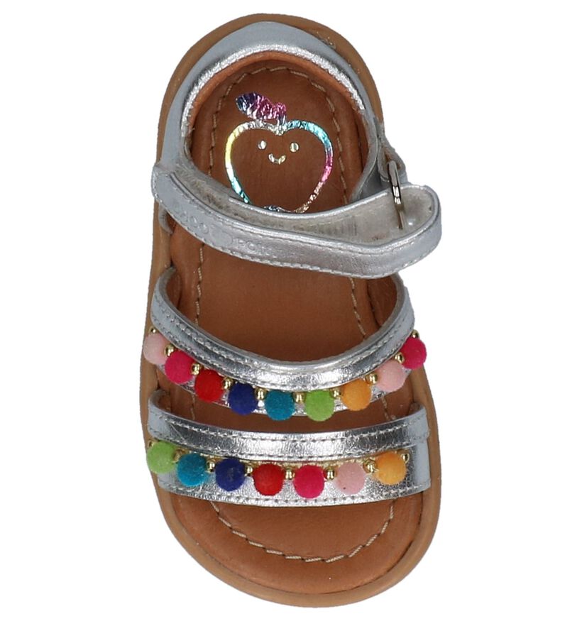 Shoo Pom Tity Pompon Sandalen Zilver in leer (215633)