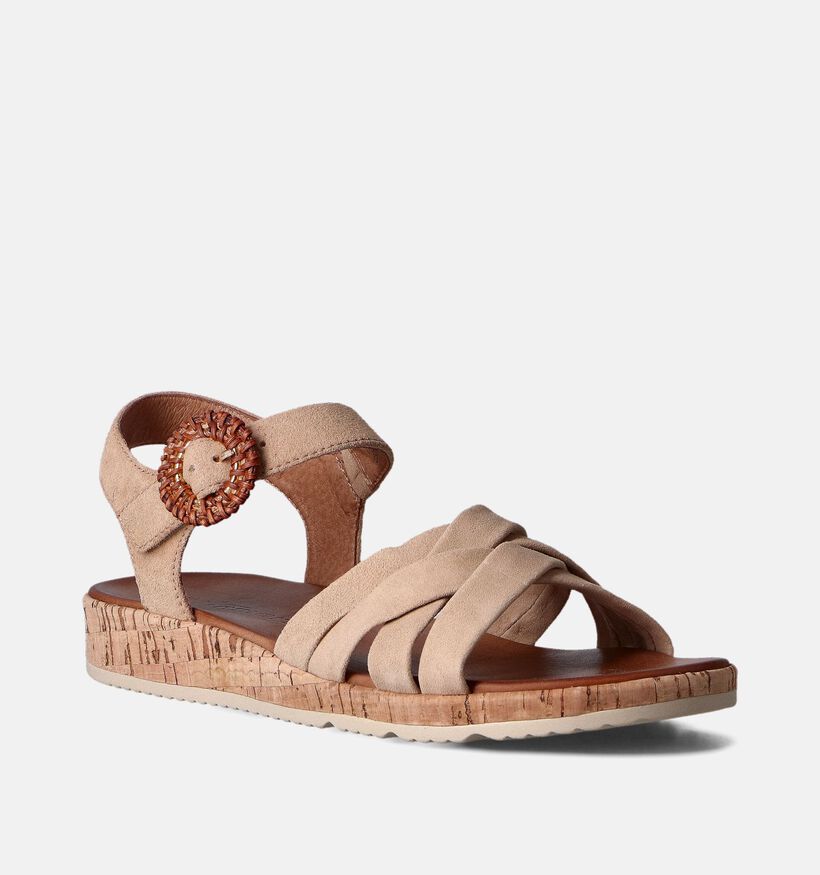 Tamaris Beige Sandalen met sleehak voor dames (354328)