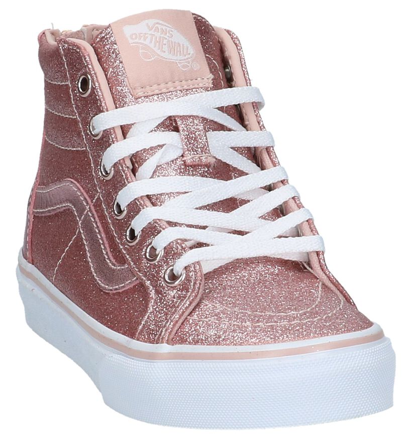 Hoge Skateschoenen Vans SK8 Roze met Glitters in stof (207936)