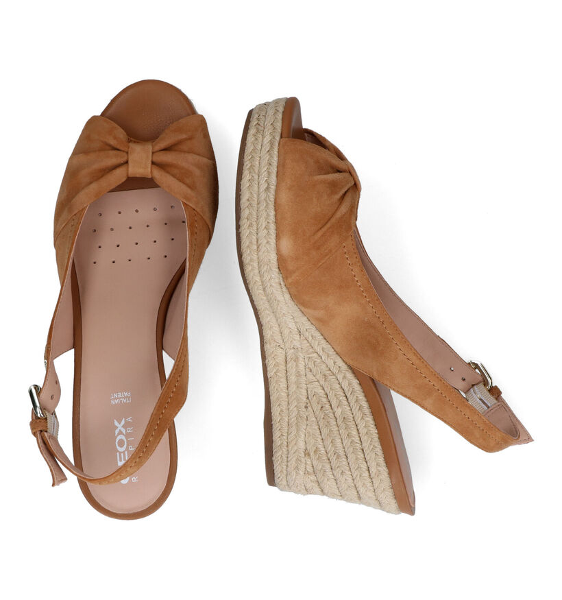 Geox Soleil Ecru Sandalen in daim (311583)