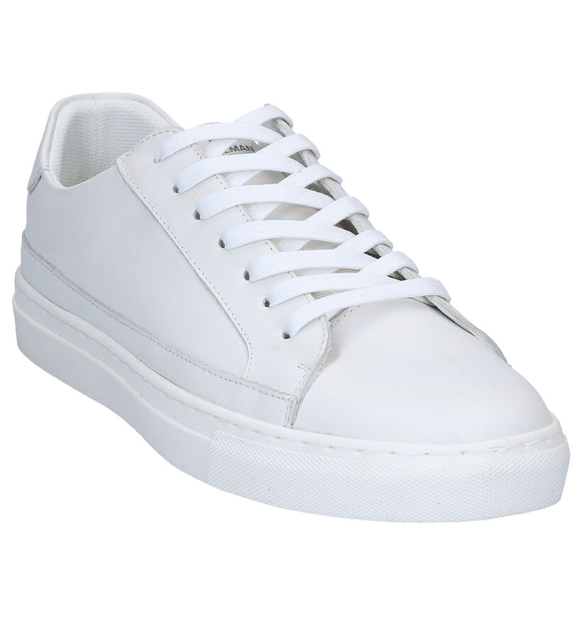 Poelman Chaussures plates en Blanc en cuir (300349)