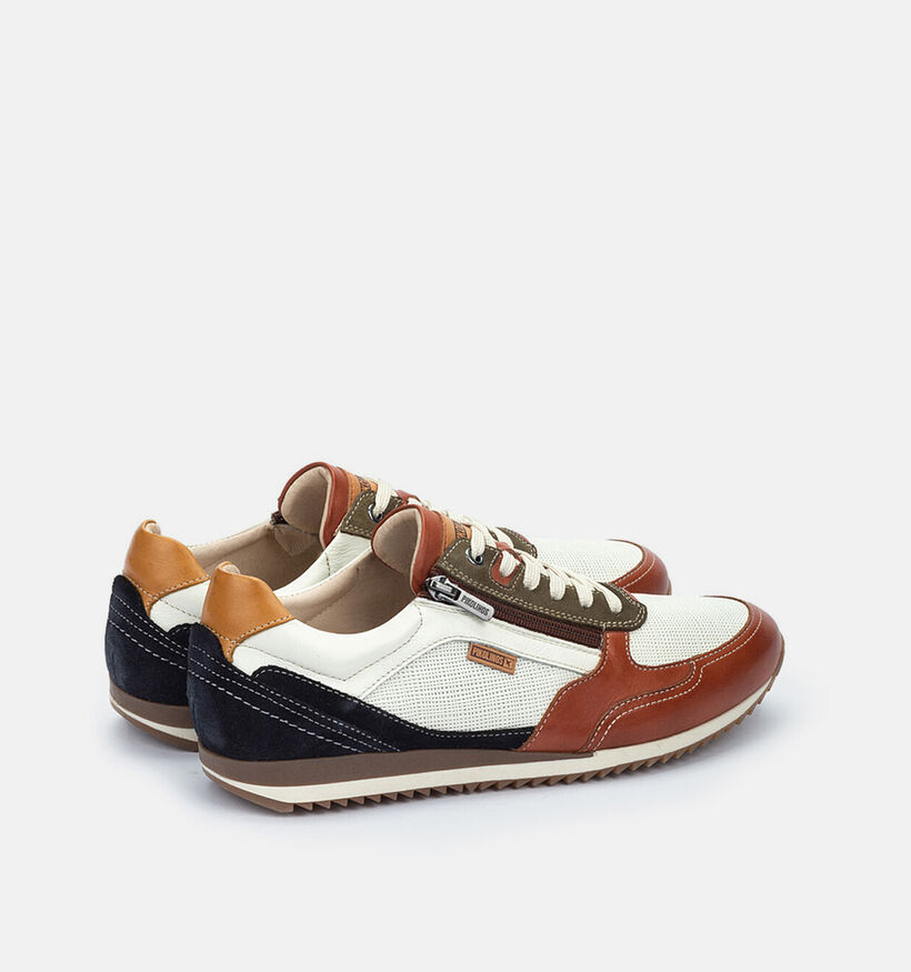 Pikolinos Liverpool Witte/Cognac Rits-Veterschoenen voor heren (370605) - geschikt voor steunzolen
