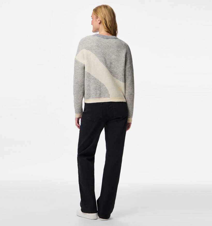 Pieces Linna Knit Grijze Trui Pieces Linna Knit Grijze Trui voor dames (361148)