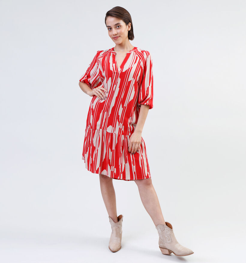 comma Robe mi-longue en Rouge pour femmes (334772)