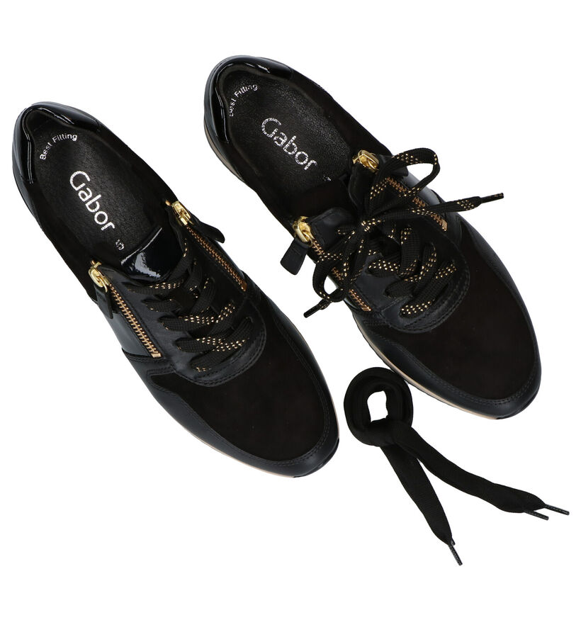 Gabor Best Fitting Chaussures à lacets en Noir en daim (297407)