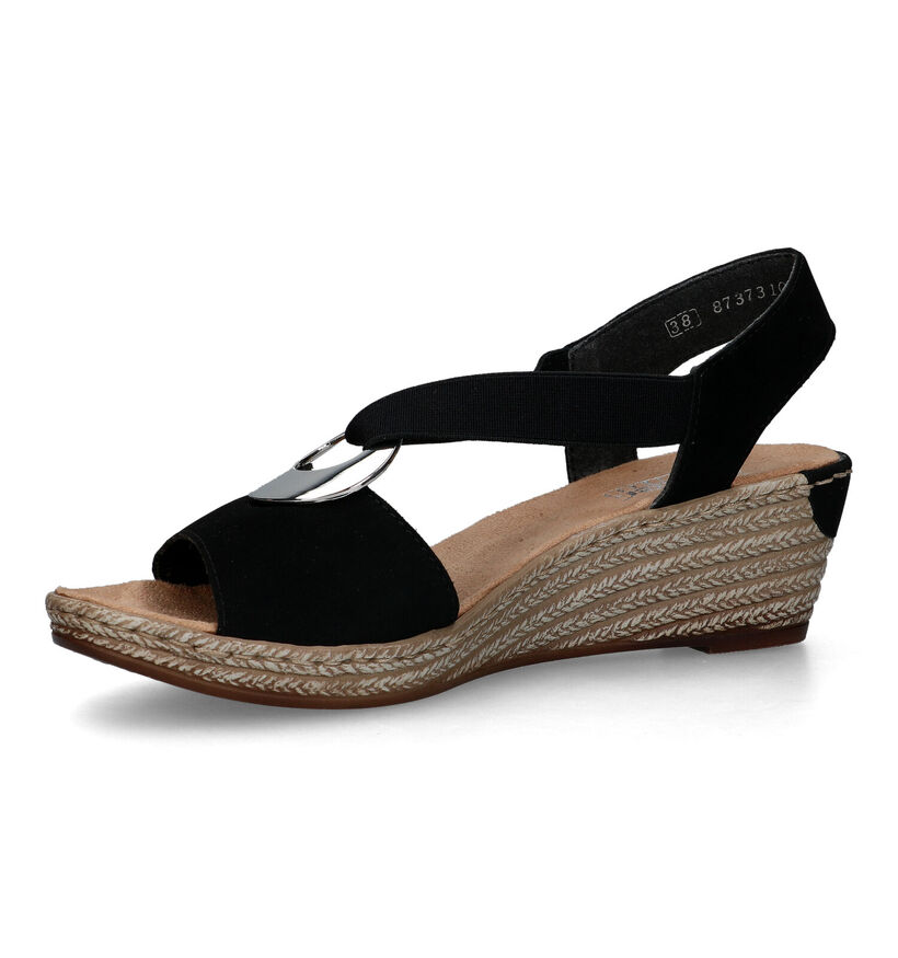 Rieker Sandales compensées en Noir pour femmes (339075)