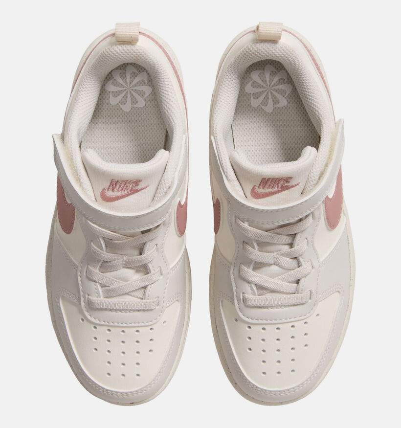 Nike Court Borough Low Baskets basses en Ecru/Gris pour filles (381057)