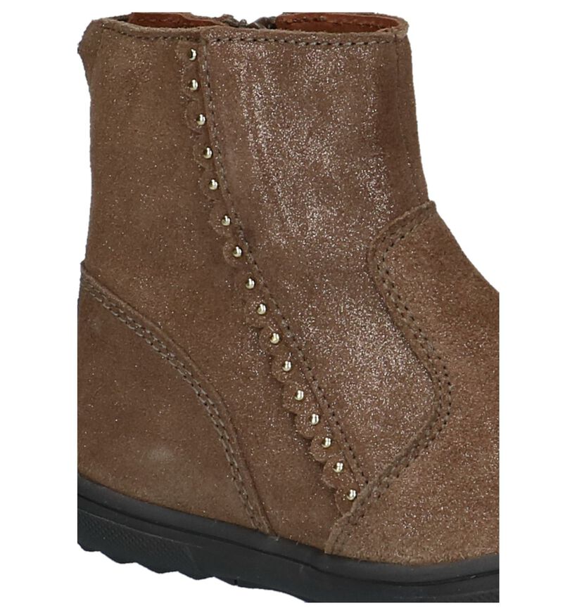 Milo & Mila Taupe Korte Laarsjes in nubuck (226021)