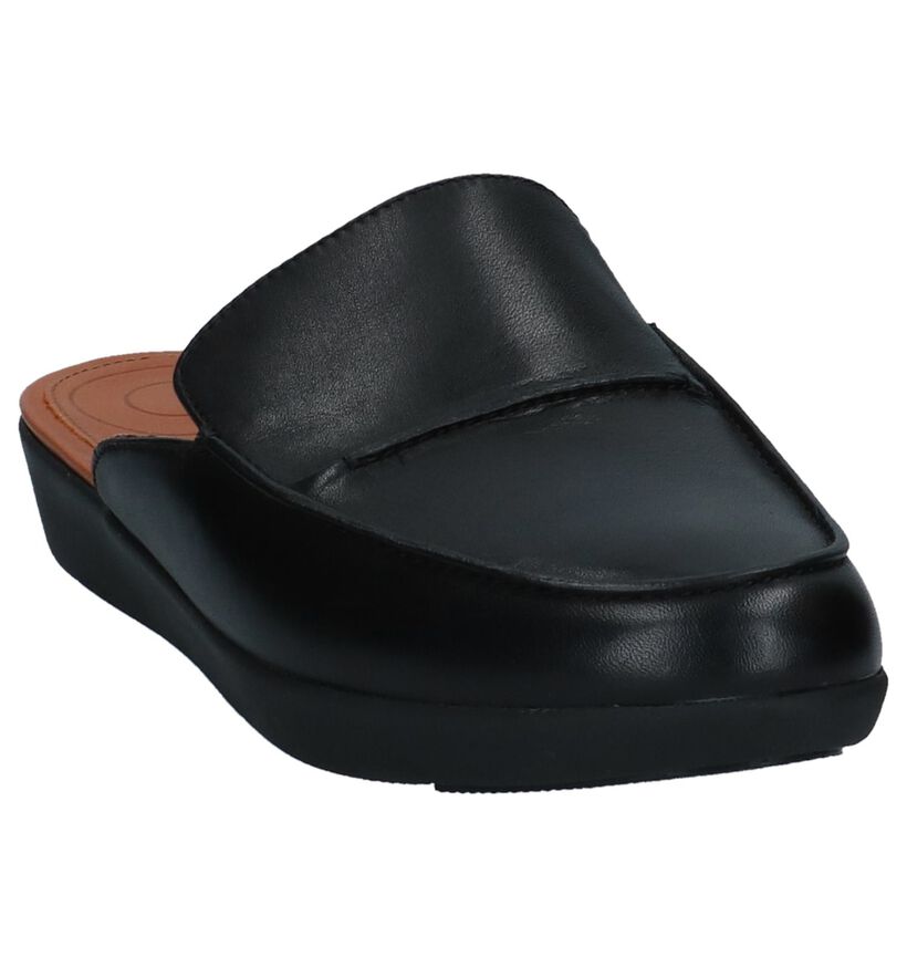 FitFlop Nu-pieds plates en Noir en cuir (225575)