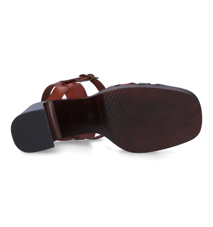 Signatur Cognac Sandalen Met Blokhak voor dames (319775)