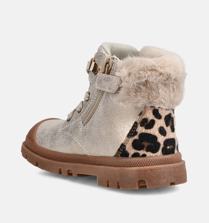 Milo & Mila Gouden Veterboots met Faux-Fur voor meisjes (378693)
