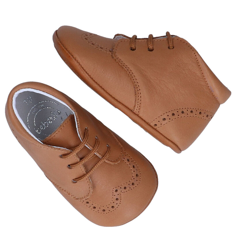 Beberlis Chaussons pour bébé en Cognac en cuir (258912)