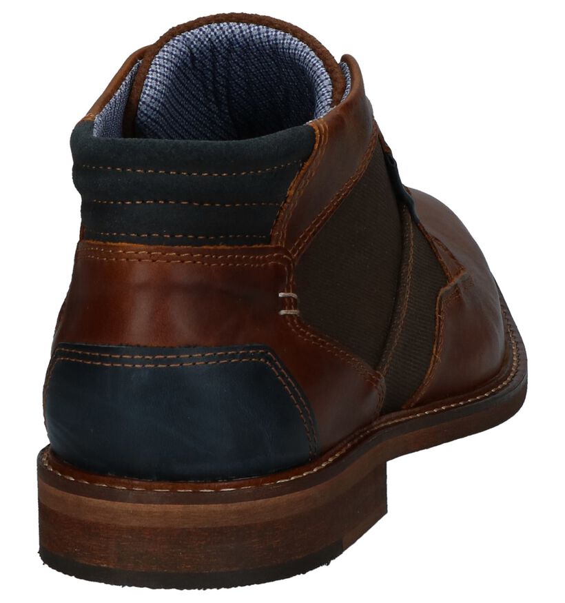 Cognac Geklede Veterboots Bullboxer in stof (239048)