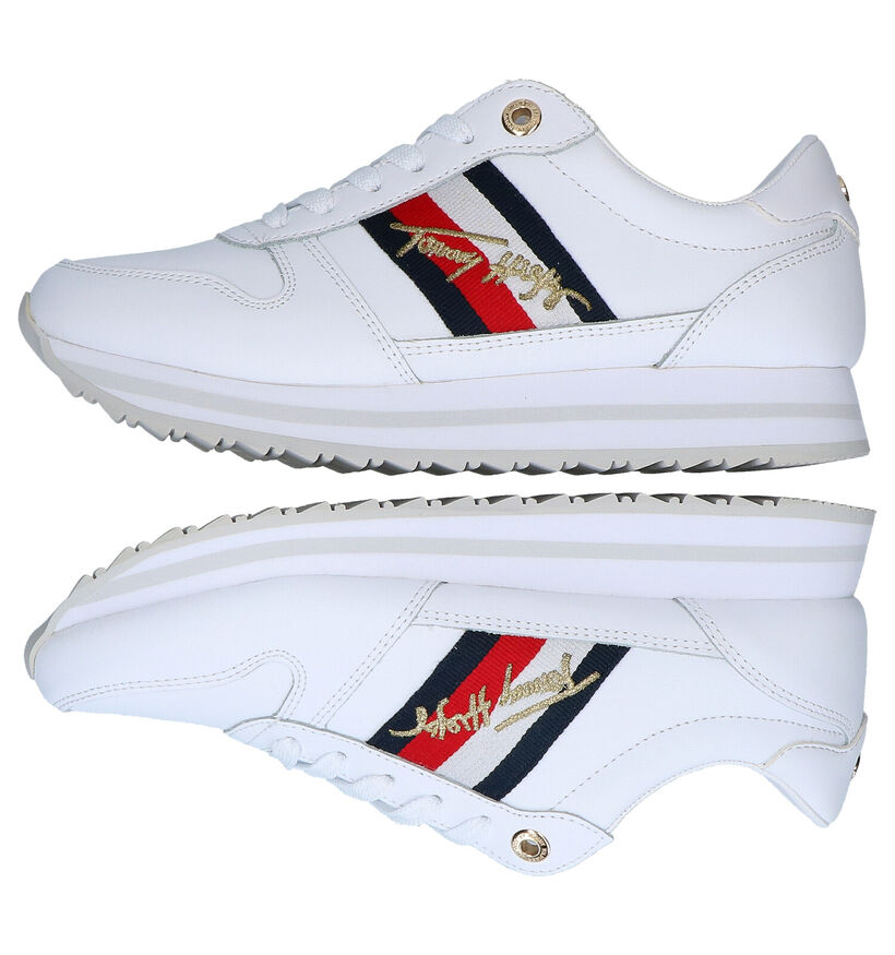 Tommy Hilfiger Signature Runner Chaussures à lacets en Blanc en simili cuir (279977)