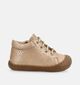 Naturino Cocoon Zip Suede Boots &agrave; lacets en Beige/Or pour filles (380147) - pour semelles orthop&eacute;diques