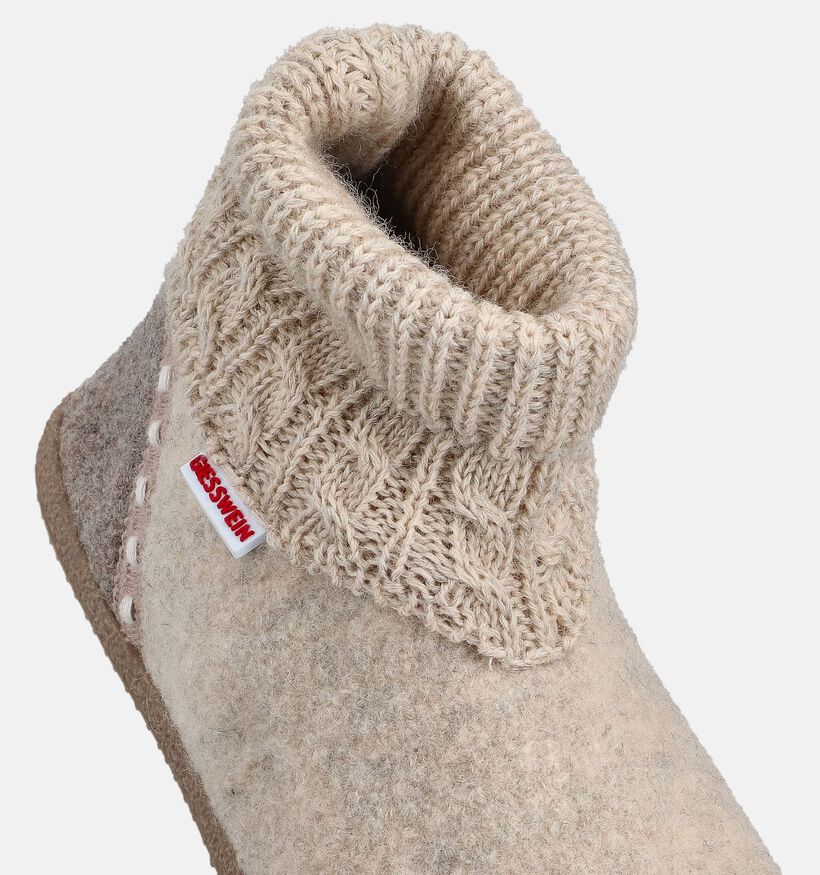 Giesswein Freiburg Pantoufles hautes en Beige pour femmes (370237)