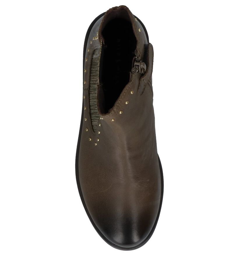 Milo & Mila Chaussures hautes en Vert olive en cuir (226033)