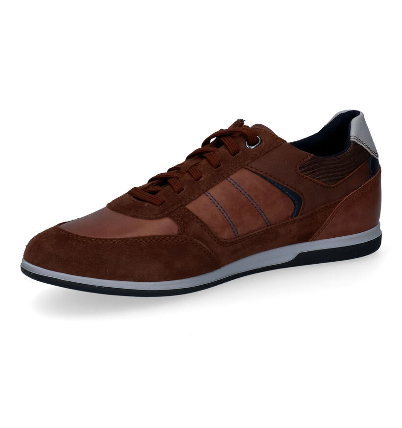 Geox Renan Chaussures à lacets en Cognac en cuir (303578)