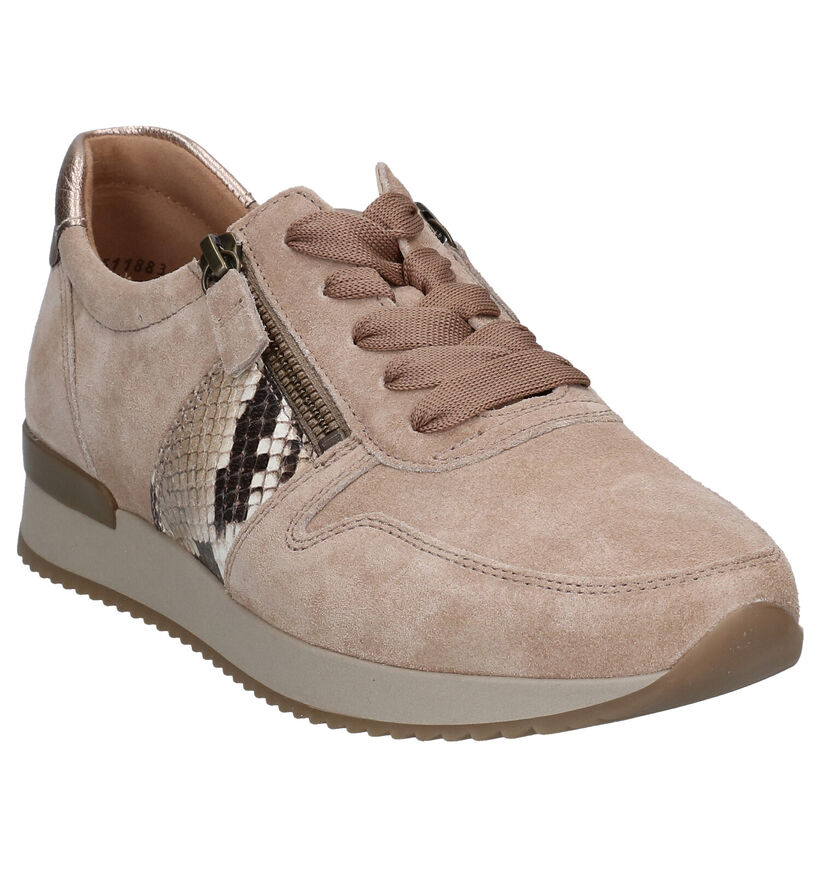 Gabor Best Fitting Kaki Veterschoenen in daim (297236)