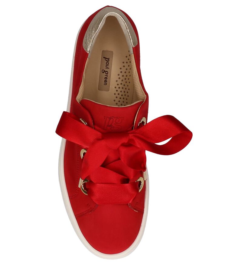 Lage Sneakers met Plateau Rood Paul Green in nubuck (219266)