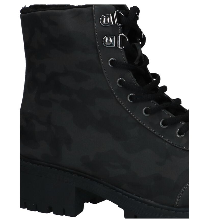 Vero Moda Belo Donker Grijze Boots met Camouflageprint in kunstleer (232304)