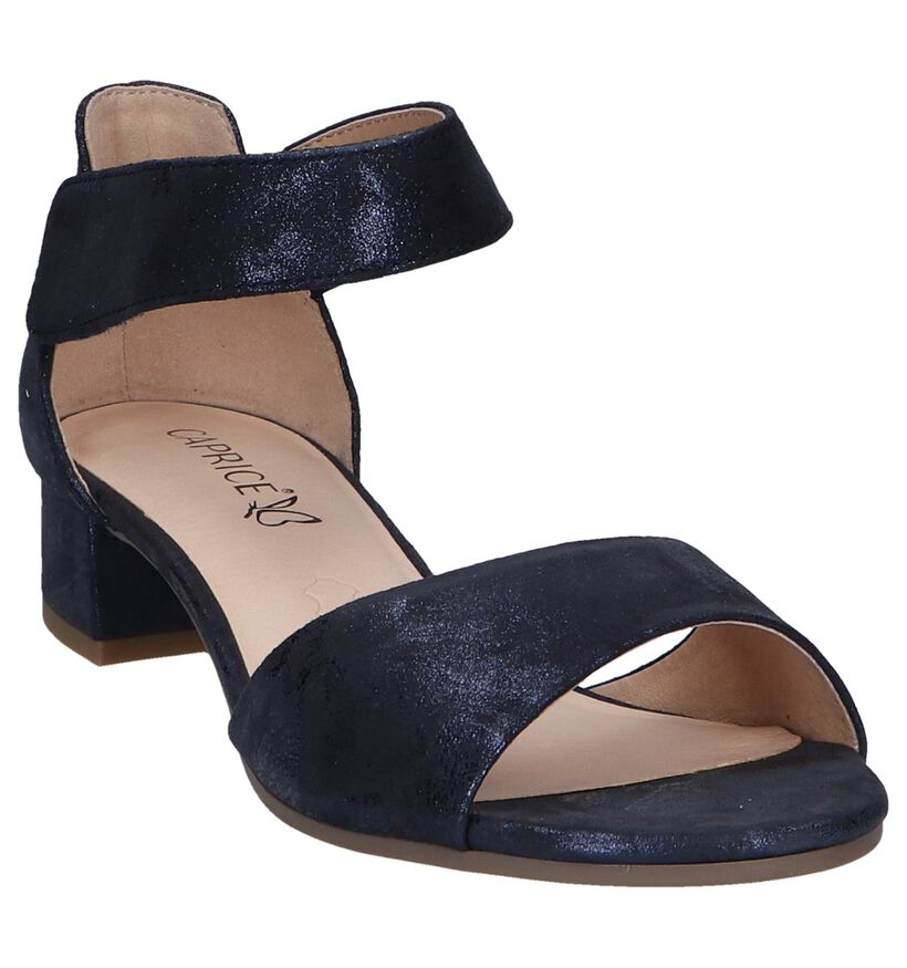 Donkerblauwe Sandalen Caprice in daim (242019)