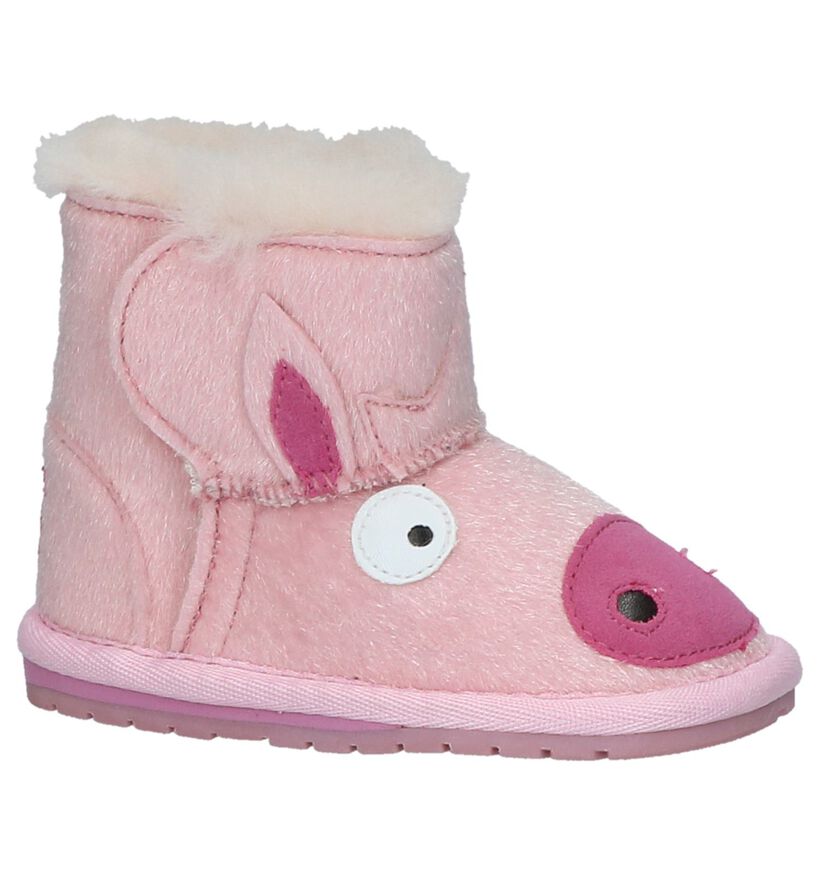 EMU Piggy Walker Lichtroze Boots met Velcro in faux fur (231516)