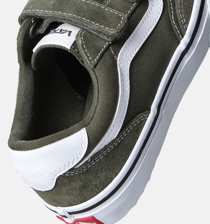 Vans Brooklyn Baskets skate en Vert Khaki pour filles, garçons (352745)