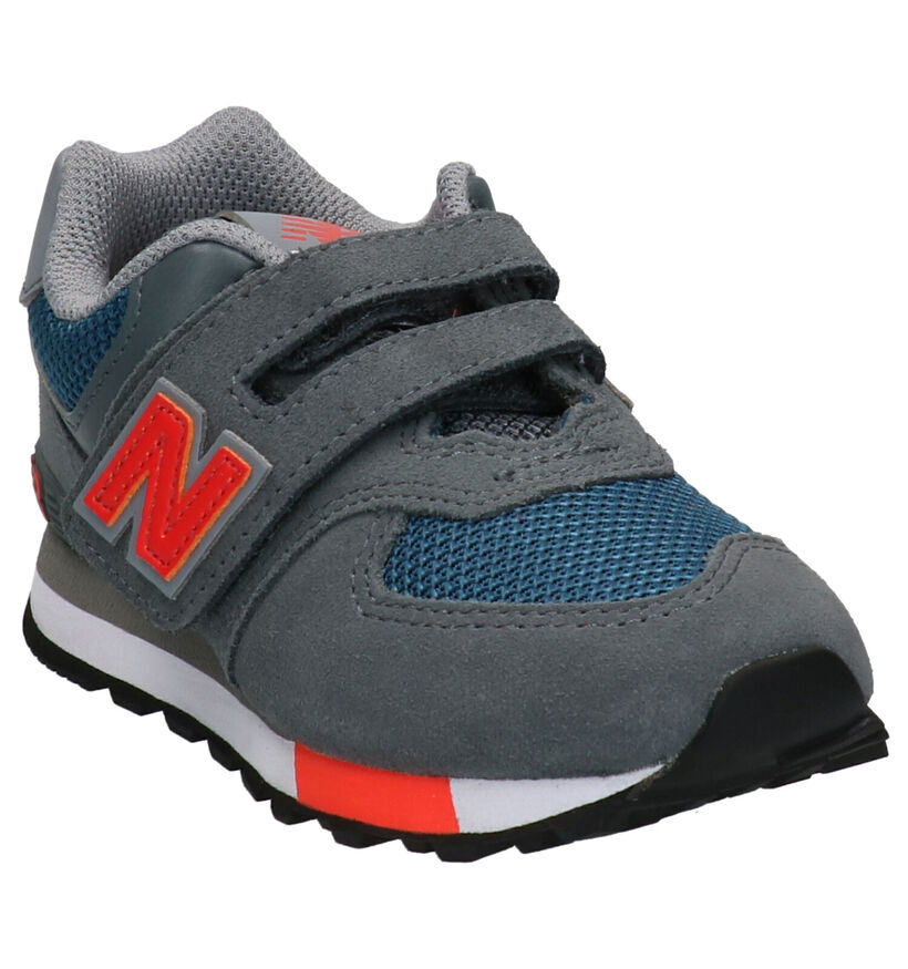 New Balance YV574 Baskets en Gris en daim (253365)