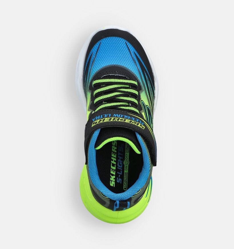 Skechers Flex Glow Ultra Baskets en Noir/Jaune pour garçons (366299) - pour semelles orthopédiques