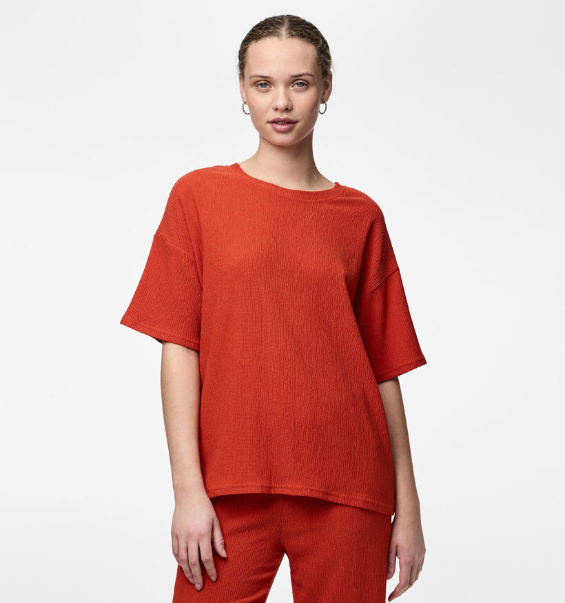 Pieces Luna Rood Oversized T-shirt voor dames (337341)