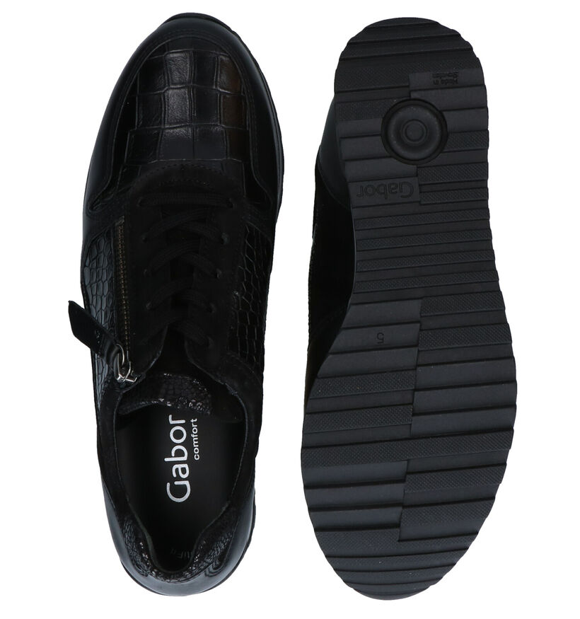Gabor OptiFit Zwarte Sneakers in leer (282312)