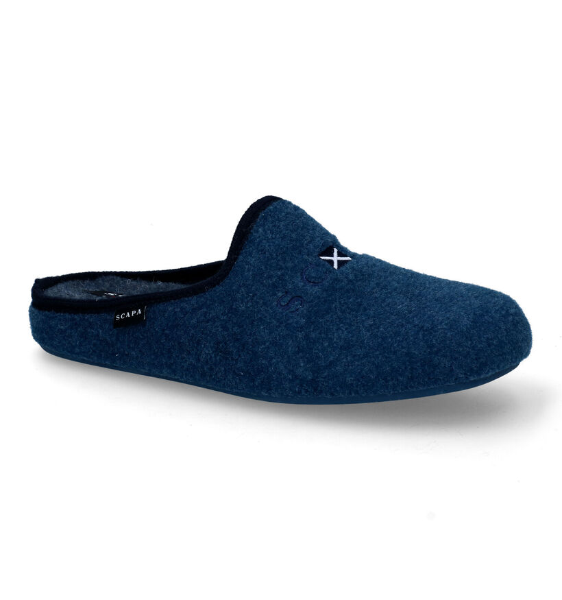 Scapa Blauwe Pantoffels in stof (317113)